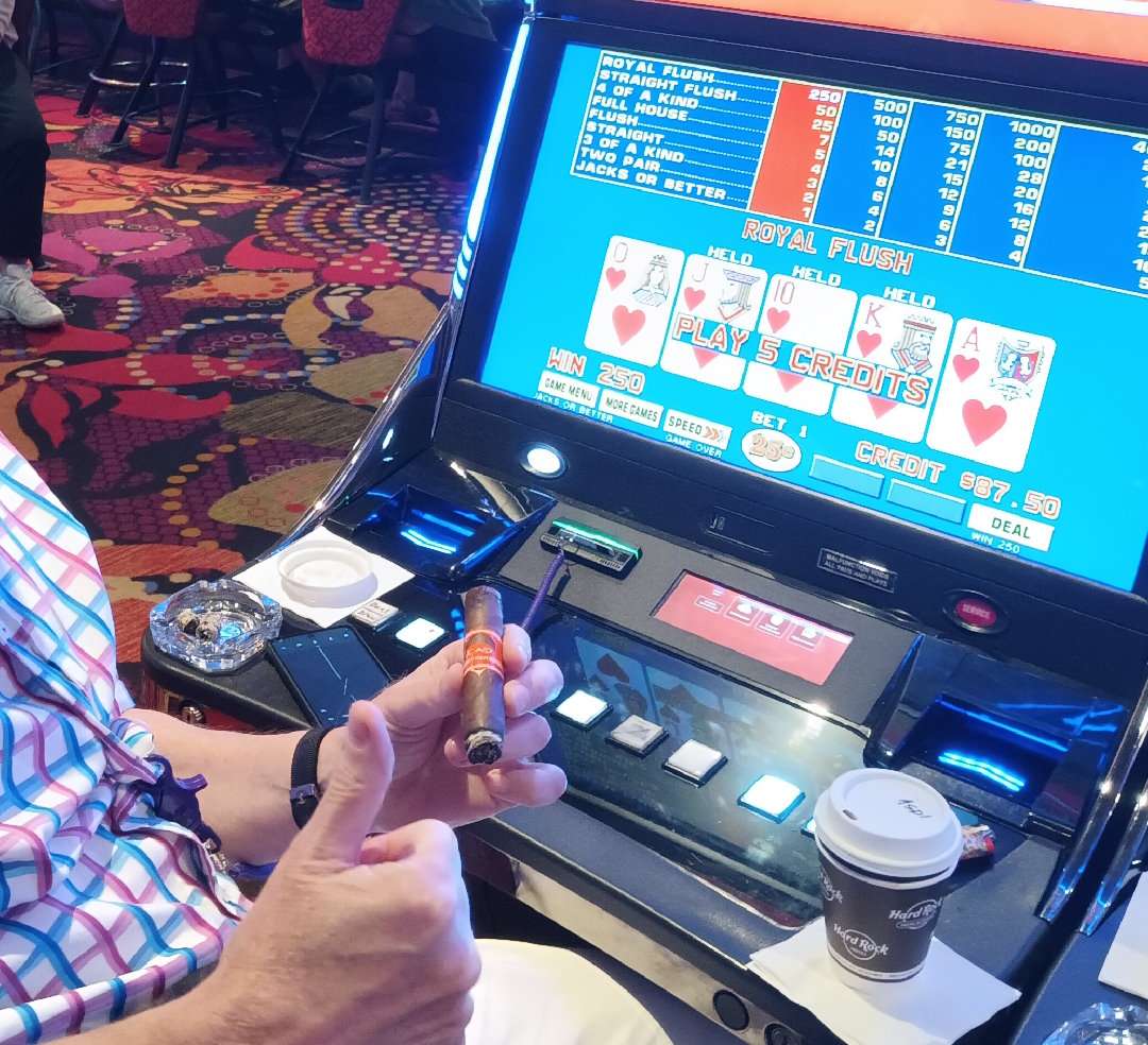 Smoking Cigar in Casino